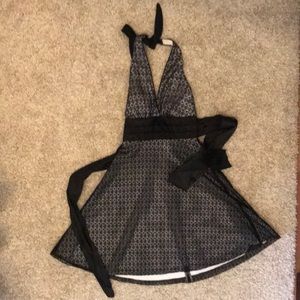 Black & white halter cocktail dress